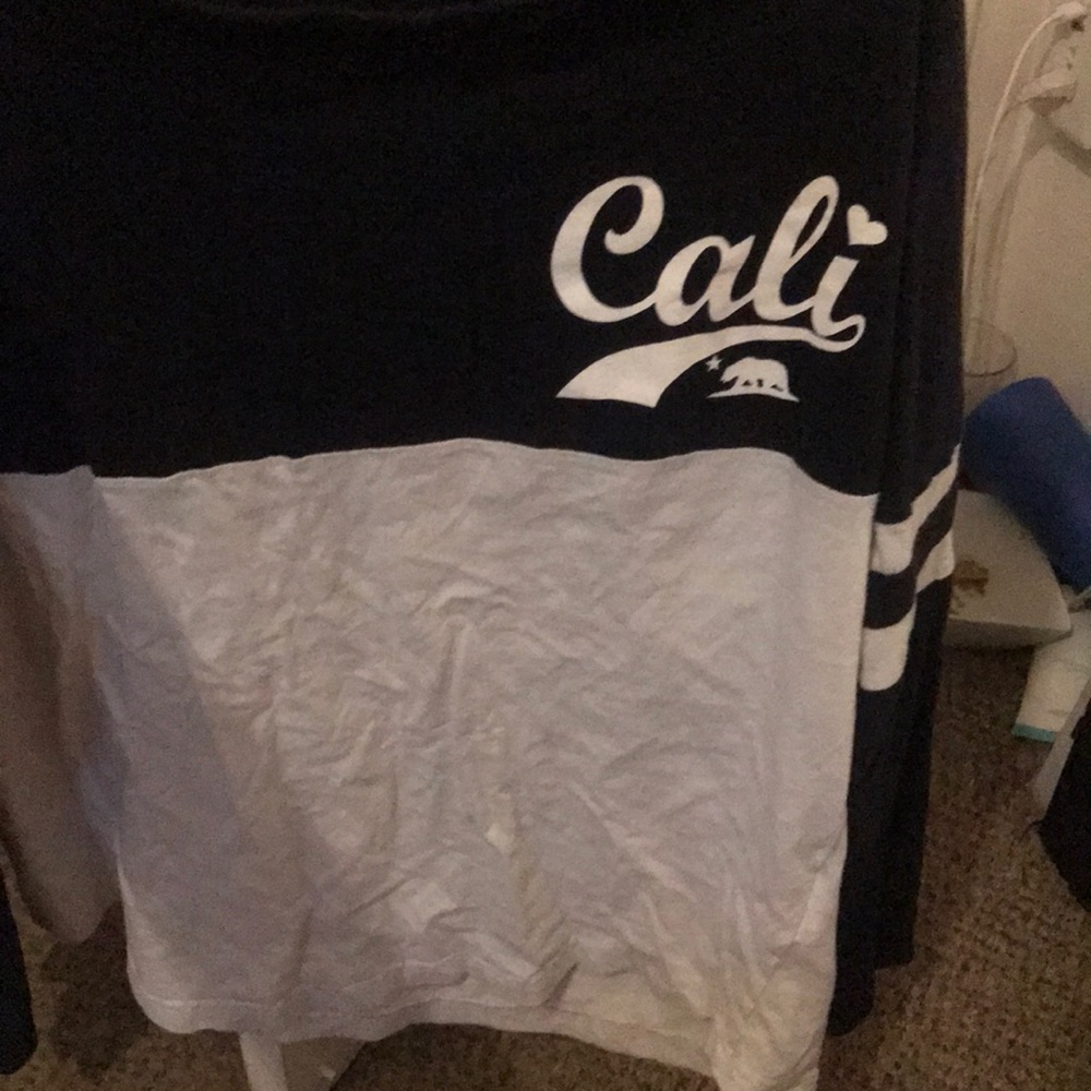 long sleeve black and white CA design